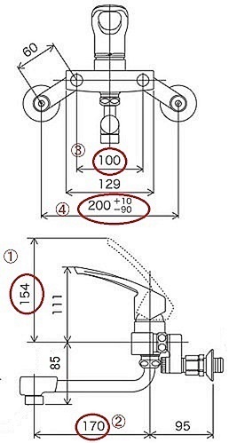 ＫＶＫ壁付きタイプシングルレバー混合水栓のカタログ品番一覧: ＫＶＫ